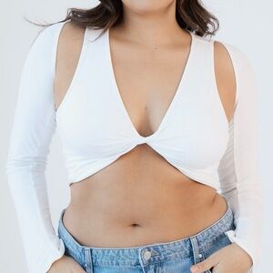 White Twist Front Crop Top Brami Tank Top Klassy Network